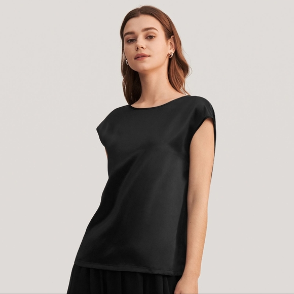 Lilysilk Tops - Elegant Black Women's Shirt